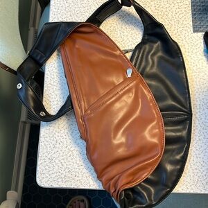 Faux Leather Sash bag reversible!